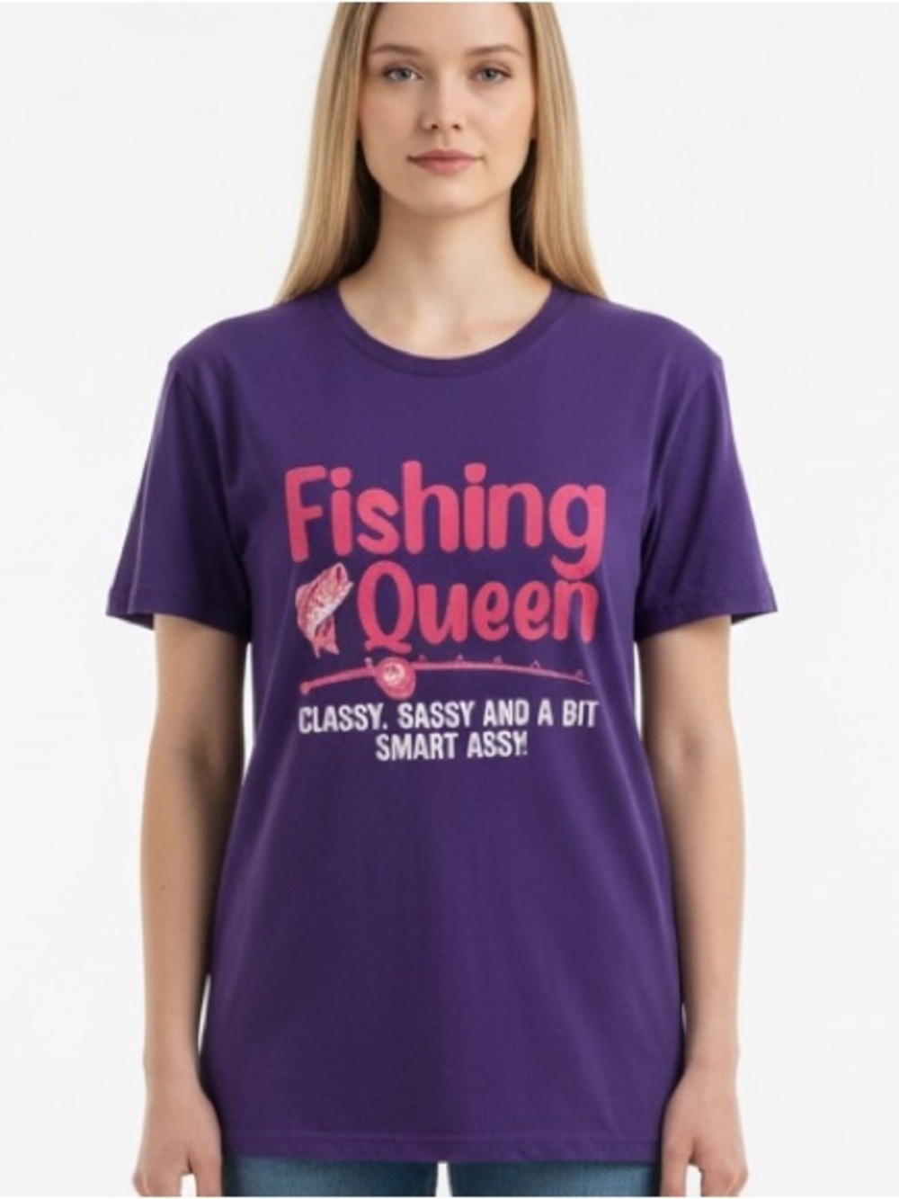 Fishing Queen Graphic Tee - Purple